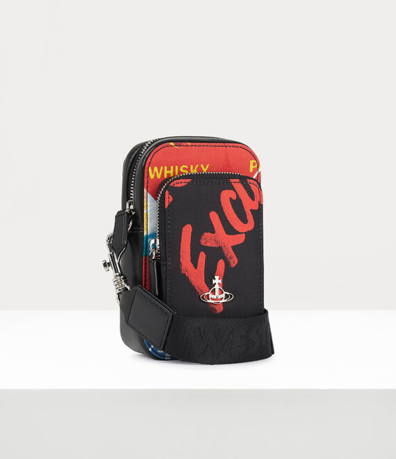 Vivienne Westwood Re-Nylon Phone Crossbody Bag in BLACK/MULTI